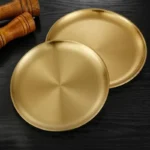 High Quality Gold Silver Tray Stainless Steel Dining Disc Round Bone Spitting Dishes Fruit Meat Dessert Plate Kitchen Tableware - Image 2