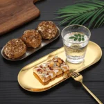 Stainless Steel Gold Dining Plate Dessert Plate Nut Fruit Cake Tray Snack Kitchen Plate Western Steak Kitchen Plate Dish Tray - Image 2
