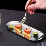 Stainless Steel Gold Dining Plate Dessert Plate Nut Fruit Cake Tray Snack Kitchen Plate Western Steak Kitchen Plate Dish Tray - Image 4