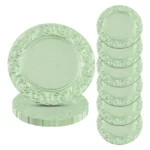 Plates Set Round Plates Reusable Plates Charger Plates 24 Packed Western Dim Sum Plates Silver Green Gold Black - Image 15