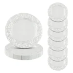 Plates Set Round Plates Reusable Plates Charger Plates 24 Packed Western Dim Sum Plates Silver Green Gold Black - Image 49