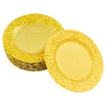 Plates Set Round Plates Reusable Plates Charger Plates 24 Packed Western Dim Sum Plates Silver Green Gold Black - Image 23