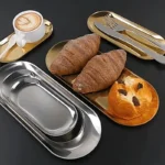 Stainless Steel Gold Dining Plate Dessert Plate Nut Fruit Cake Tray Snack Kitchen Plate Western Steak Kitchen Plate Dish Tray - Image 3