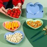 Set of 6pcs Heart-shaped Creative Plate Cake Plate With Tray Bone Dish Dried Fruit Snack Plate Candy Plate Container Snack Plate - Image 2