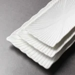 Pure white ceramic simple high-end long sushi plate rectangular dim sum plate western food - Image 5