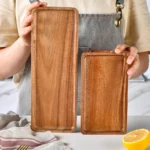 Modern minimalist wooden tray for dessert sushi drink kitchen restaurant coffee dessert shop serving tray jewelry storage plate - Image 4