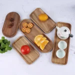 Modern minimalist wooden tray for dessert sushi drink kitchen restaurant coffee dessert shop serving tray jewelry storage plate - Image 8