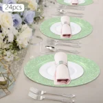 Plates Set Round Plates Reusable Plates Charger Plates 24 Packed Western Dim Sum Plates Silver Green Gold Black - Image 7