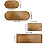 Modern minimalist wooden tray for dessert sushi drink kitchen restaurant coffee dessert shop serving tray jewelry storage plate - Image 3