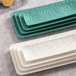 1/2 White Pp Tree Pattern Rectangular Sushi Plates, Dessert Snacks, Fruit Afternoon Tea and Western Food Plates, Home Cafe Restaurant Hotel Snack Plates, Outdoor Camping Barbecue Skewers Trays - Image 6