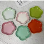 High quality ceramic Makaron color plum flower plate Cherry flower shaped small bowl Pickled vegetables snack plate - Image 4
