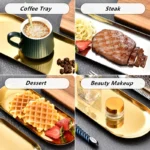 Stainless Steel Gold Dining Plate Dessert Plate Nut Fruit Cake Tray Snack Kitchen Plate Western Steak Kitchen Plate Dish Tray - Image 7