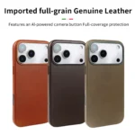 Retro Magnetic Leather Phone Case For iPhone 17 Pro Max 17Pro 17 16 16Pro for Magsafe Real Leather Cover Fundal Back Shell Capa