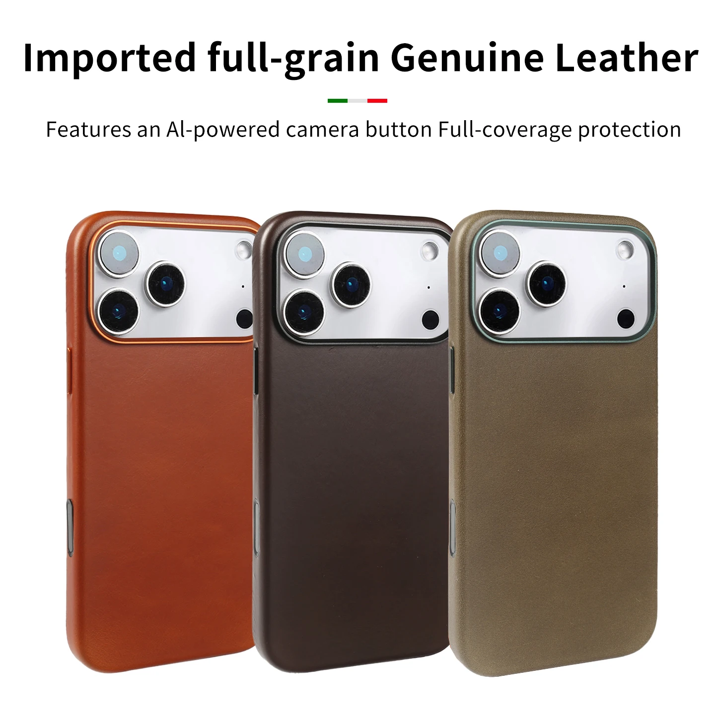 kf-S88fe0ea1219b4f679a8177ca72a8d5b0y Retro Magnetic Leather Phone Case For iPhone 17 Pro Max 17Pro 17 16 16Pro for Magsafe Real Leather Cover Fundal Back Shell Capa - Image 1