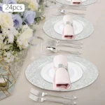 Plates Set Round Plates Reusable Plates Charger Plates 24 Packed Western Dim Sum Plates Silver Green Gold Black - Image 40