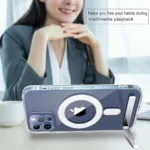 Stand Clear Magnetic Phone Case for iPhone 17 Pro Max Air 13 12 Mini 16 15 14 11 Cases with Kickstand Transparent Holder Cover - Image 4