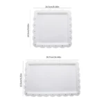 2 square/rectangular dessert plates PP material can be reused for hotel restaurant wedding birthday party - Image 6