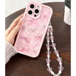 Pink Bow Pattern Silicone Phone Case For iPhone 16 17 Pro Max 15 14 13 12 11 Pro Max 16E X XS XR 7 8 Plus Butterfly Charm Cover - Image 4