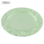 Plates Set Round Plates Reusable Plates Charger Plates 24 Packed Western Dim Sum Plates Silver Green Gold Black - Image 6