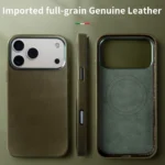 Retro Magnetic Leather Phone Case For iPhone 17 Pro Max 17Pro 17 16 16Pro for Magsafe Real Leather Cover Fundal Back Shell Capa - Image 10