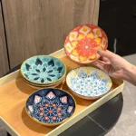 6pcs- Ceramic Bohemia Plate, Salad Plate, Appetizer, Serving Dried Fruit, Desserts And SaladsDishwasher Oven Microwave Safe - Image 5