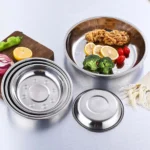 6-pcs Stainless Steel Round Plate，Camping Metal Dinner Plates，Reusable Serving Snack Eating Salad Dishes Non fragile plate - Image 6