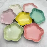 High quality ceramic Makaron color plum flower plate Cherry flower shaped small bowl Pickled vegetables snack plate - Image 2