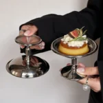 Stainless Steel Dessert Plate Cake Tray Ice Cream Cup Tall Cup High Tea Snack Pudding Fruit Dish Cute Plates Table Decoration - Image 5