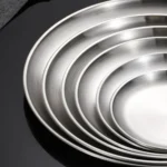 Stainless Steel Metal Round Dining Disc Bone Spitting Dish High Quality Shallow Tray Silver BBQ Disc Kitchen Plate Tableware - Image 9