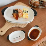Cute puppy shaped 8-inch sushi plate and 4-inch dipping dish - Image 3