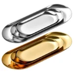 Stainless Steel Gold Dining Plate Dessert Plate Nut Fruit Cake Tray Snack Kitchen Plate Western Steak Kitchen Plate Dish Tray - Image 10