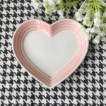 Heart-shaped Ceramic Dishes,12cm Gradient Underglaze Color Simple Tableware,Dip Dish Desserts Snacks Plate Utensils for Kitchen - Image 5