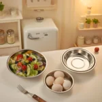 6-pcs Stainless Steel Round Plate，Camping Metal Dinner Plates，Reusable Serving Snack Eating Salad Dishes Non fragile plate - Image 3