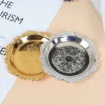 Silver Golden Iron Tray Glossy Plate for Decoration Ornaments Buffet Fruit Cake Party Supplies Dessert Sundries Storage Plates - Image 2