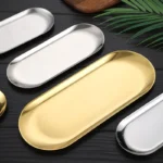 Stainless Steel Gold Dining Plate Dessert Plate Nut Fruit Cake Tray Snack Kitchen Plate Western Steak Kitchen Plate Dish - Image 3