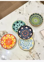 6pcs- Ceramic Bohemia Plate, Salad Plate, Appetizer, Serving Dried Fruit, Desserts And SaladsDishwasher Oven Microwave Safe - Image 4