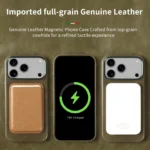 Retro Magnetic Leather Phone Case For iPhone 17 Pro Max 17Pro 17 16 16Pro for Magsafe Real Leather Cover Fundal Back Shell Capa - Image 9