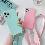 Crossbody Necklace Strap Lanyard Matte Silicone Case For iPhone 17 16 15 14 Pro Max 11 12 13 XR X XS 8 Plus SE Shockproof Cover - Image 13