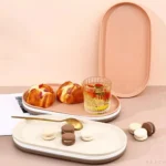 Fruit Plate Dessert Tray Stackable Oval Food Serving Tray Free Bone Dish Snack Plate Reusable Smooth Edge Food Plate for Kitchen - Image 4