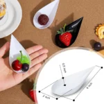 Tear Drop Mini Appetizer Plates,Reusable Plastic Spoons Desserts Appetizers Dishes Serving Plate,Catering Dessert Tasting Cups - Image 3