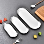 Stainless Steel Gold Dining Plate Dessert Plate Nut Fruit Cake Tray Snack Kitchen Plate Western Steak Kitchen Plate Dish Tray - Image 9