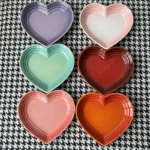 Heart-shaped Ceramic Dishes,12cm Gradient Underglaze Color Simple Tableware,Dip Dish Desserts Snacks Plate Utensils for Kitchen - Image 6