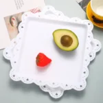 2 square/rectangular dessert plates PP material can be reused for hotel restaurant wedding birthday party - Image 4