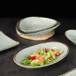 1PC Melamine Rectangular Plate Imitation Porcelain Japanese Plate Oval Creative Hot Pot Restaurant Tableware Household Goods - Image 2