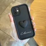 Cute INS Love Heart Personalized Name Case For iPhone 17 16 15 14 13 12 11 Pro Max 17 Air Luxury Soft Silicone Custom DIY Cover - Image 4