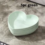 5pcs Love plate Home table bone spitting plate Snack plate Dessert plate Reusable plastic plate - Image 10