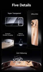 Joyroom Case For iPhone 17 16 Pro Max Case Crystal Transparent PC Anti-Yellow Lens Protection Cover For iPhone 17 Pro Max Case - Image 12