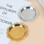 Silver Golden Iron Tray Glossy Plate for Decoration Ornaments Buffet Fruit Cake Party Supplies Dessert Sundries Storage Plates - Image 3