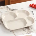 1pc 4 Grids Plastic Individual Plate,Reusable Healthy Diet And Weight Loss Divider Plate Ideal,for Home Camping Dorms Cafeterias - Image 4