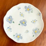 Huamian Copyright ins Korean style milk yellow hand-kneaded irregular ceramic plate dessert plate coffee cup plate - Image 3